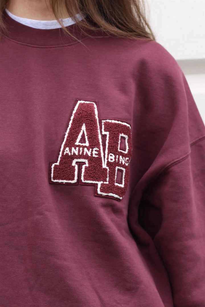 Anine Bing - Miles Oversized Sweatshirt Letterman dark burgundy