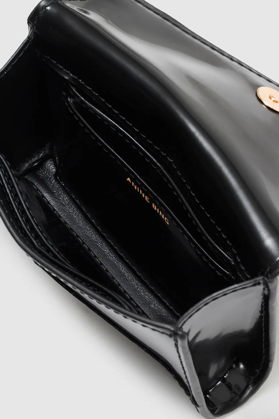 Anine Bing - Elly Wallet high shine black