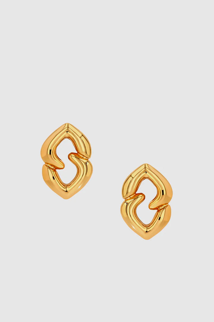 Anine Bing - Abstract Heart Earrings Gold