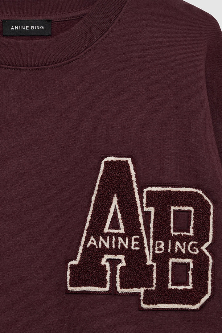 Anine Bing - Miles Oversized Sweatshirt Letterman dark burgundy