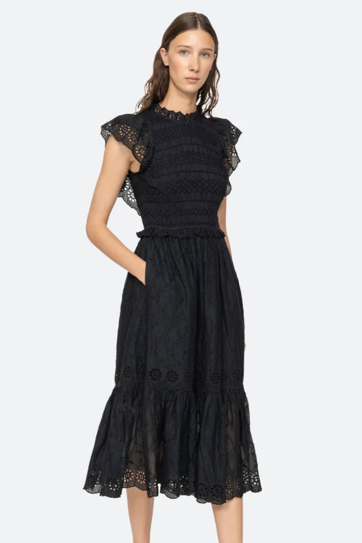 Sea NY - Veronique Embroidery Flutter SLV Dress