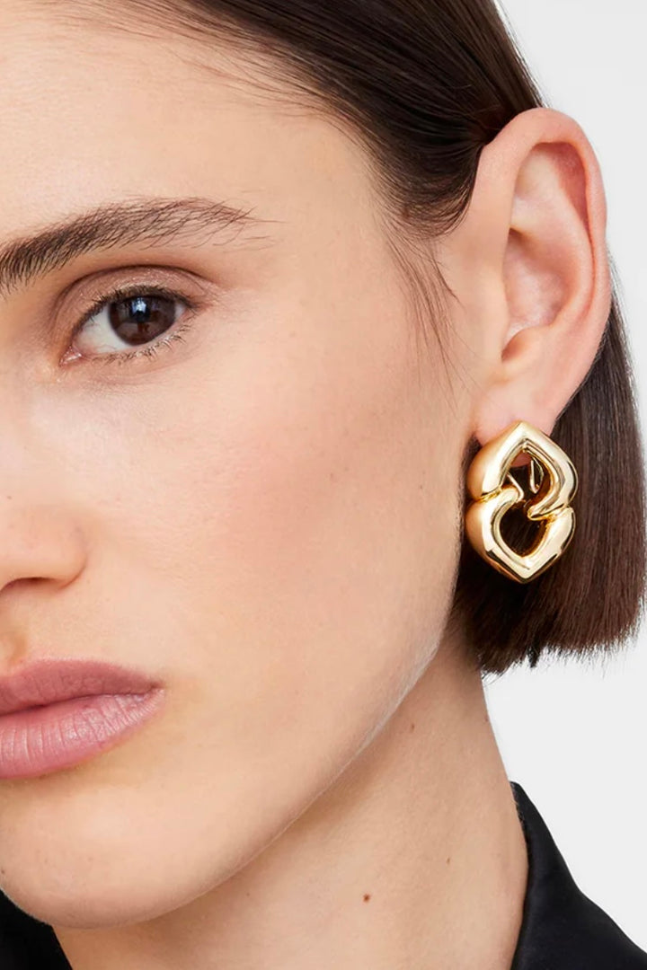 Anine Bing - Abstract Heart Earrings Gold